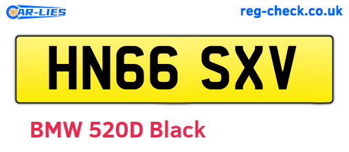 HN66SXV are the vehicle registration plates.