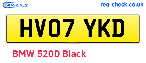HV07YKD are the vehicle registration plates.