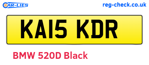 KA15KDR are the vehicle registration plates.