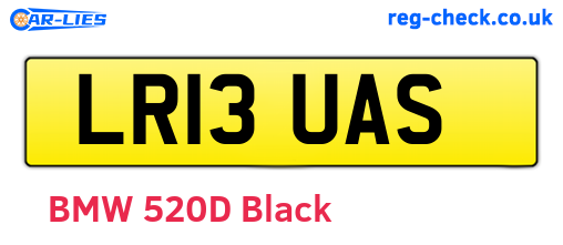 LR13UAS are the vehicle registration plates.