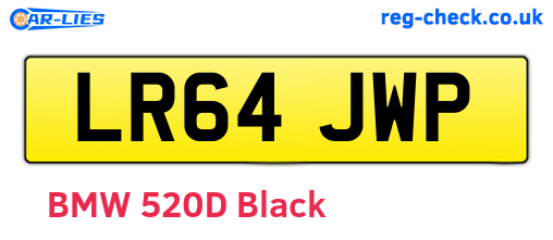 LR64JWP are the vehicle registration plates.
