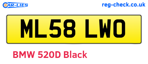 ML58LWO are the vehicle registration plates.