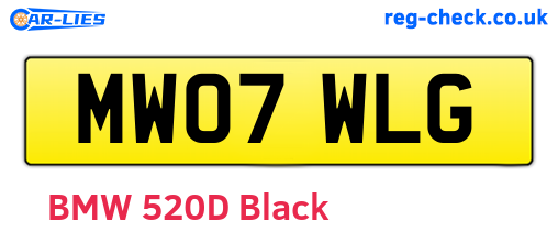 MW07WLG are the vehicle registration plates.