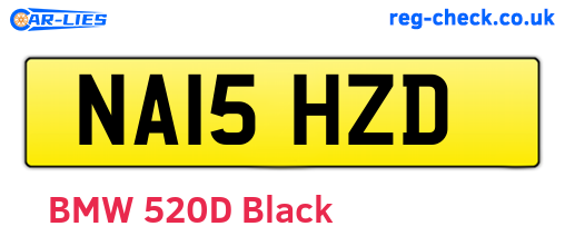 NA15HZD are the vehicle registration plates.