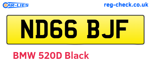 ND66BJF are the vehicle registration plates.