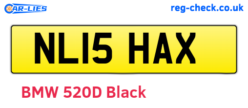 NL15HAX are the vehicle registration plates.