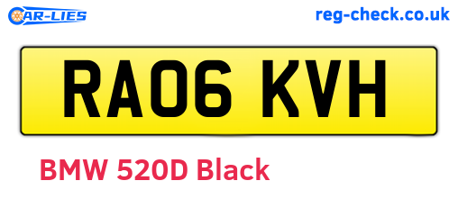 RA06KVH are the vehicle registration plates.