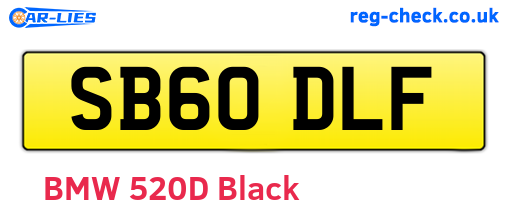 SB60DLF are the vehicle registration plates.