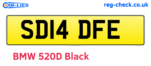SD14DFE are the vehicle registration plates.