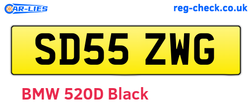 SD55ZWG are the vehicle registration plates.