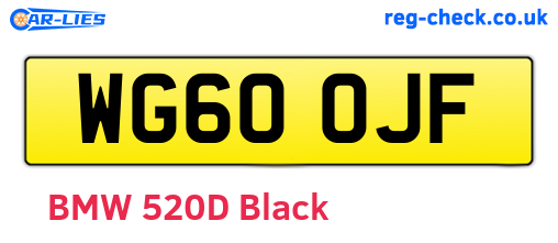WG60OJF are the vehicle registration plates.
