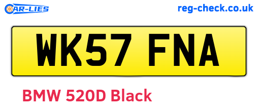 WK57FNA are the vehicle registration plates.