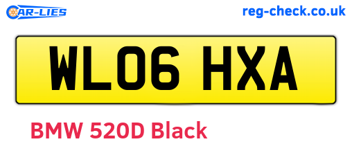WL06HXA are the vehicle registration plates.