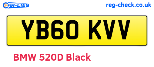YB60KVV are the vehicle registration plates.