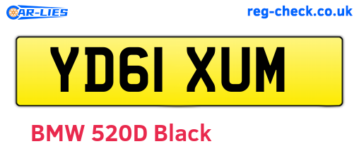 YD61XUM are the vehicle registration plates.