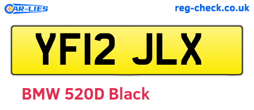 YF12JLX are the vehicle registration plates.
