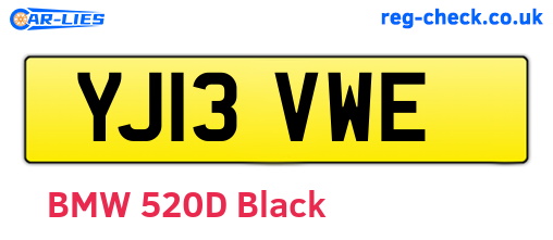 YJ13VWE are the vehicle registration plates.