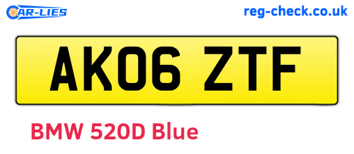AK06ZTF are the vehicle registration plates.