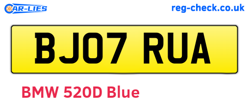 BJ07RUA are the vehicle registration plates.