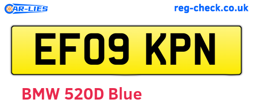 EF09KPN are the vehicle registration plates.