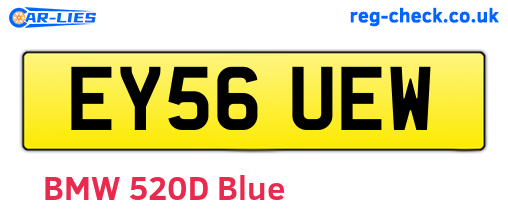 EY56UEW are the vehicle registration plates.