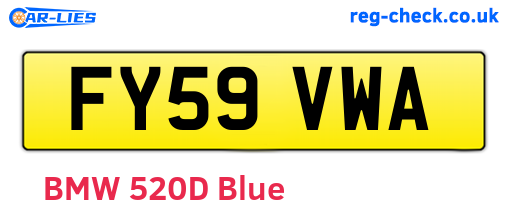 FY59VWA are the vehicle registration plates.