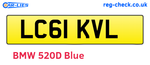 LC61KVL are the vehicle registration plates.
