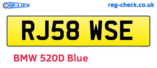 RJ58WSE are the vehicle registration plates.