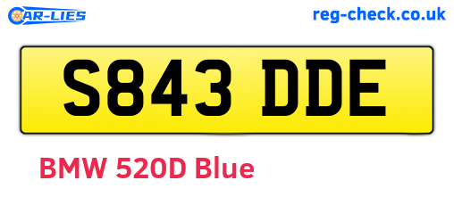 S843DDE are the vehicle registration plates.