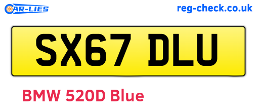 SX67DLU are the vehicle registration plates.