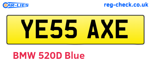 YE55AXE are the vehicle registration plates.