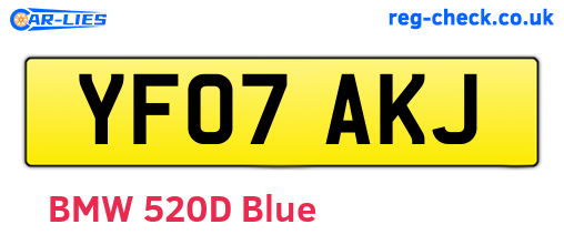 YF07AKJ are the vehicle registration plates.