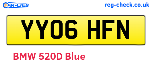 YY06HFN are the vehicle registration plates.