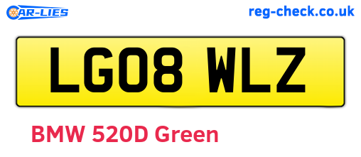 LG08WLZ are the vehicle registration plates.