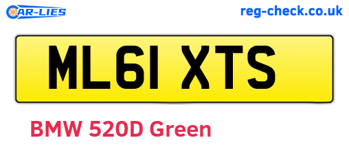 ML61XTS are the vehicle registration plates.