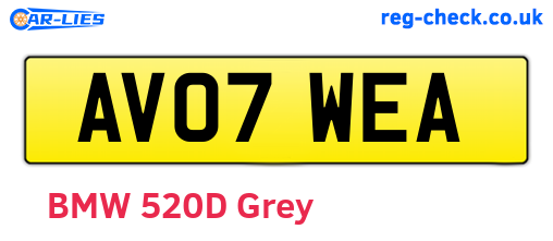 AV07WEA are the vehicle registration plates.