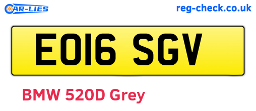 EO16SGV are the vehicle registration plates.