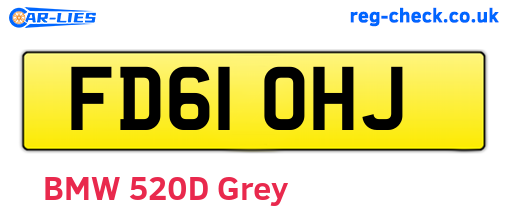 FD61OHJ are the vehicle registration plates.