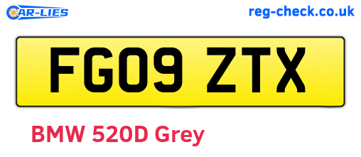 FG09ZTX are the vehicle registration plates.