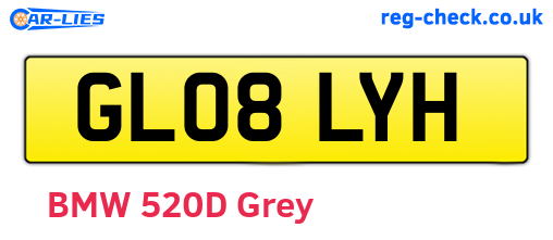 GL08LYH are the vehicle registration plates.