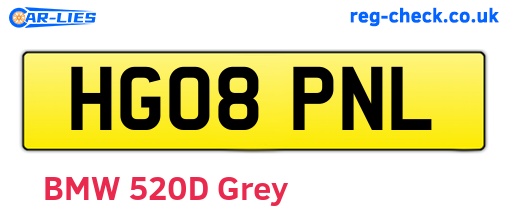 HG08PNL are the vehicle registration plates.