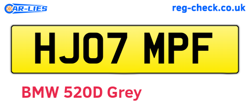 HJ07MPF are the vehicle registration plates.
