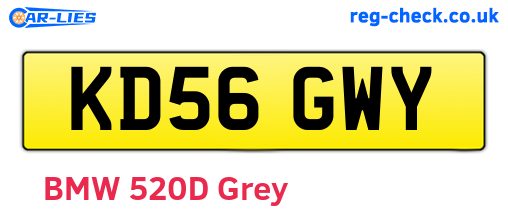 KD56GWY are the vehicle registration plates.