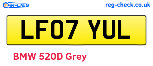 LF07YUL are the vehicle registration plates.
