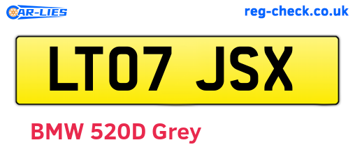 LT07JSX are the vehicle registration plates.