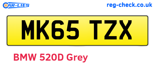 MK65TZX are the vehicle registration plates.