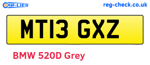 MT13GXZ are the vehicle registration plates.