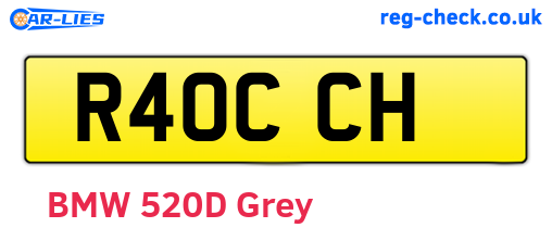R40CCH are the vehicle registration plates.