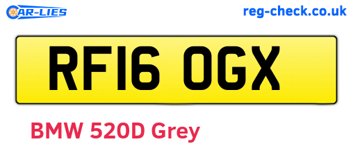 RF16OGX are the vehicle registration plates.