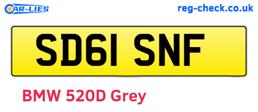 SD61SNF are the vehicle registration plates.